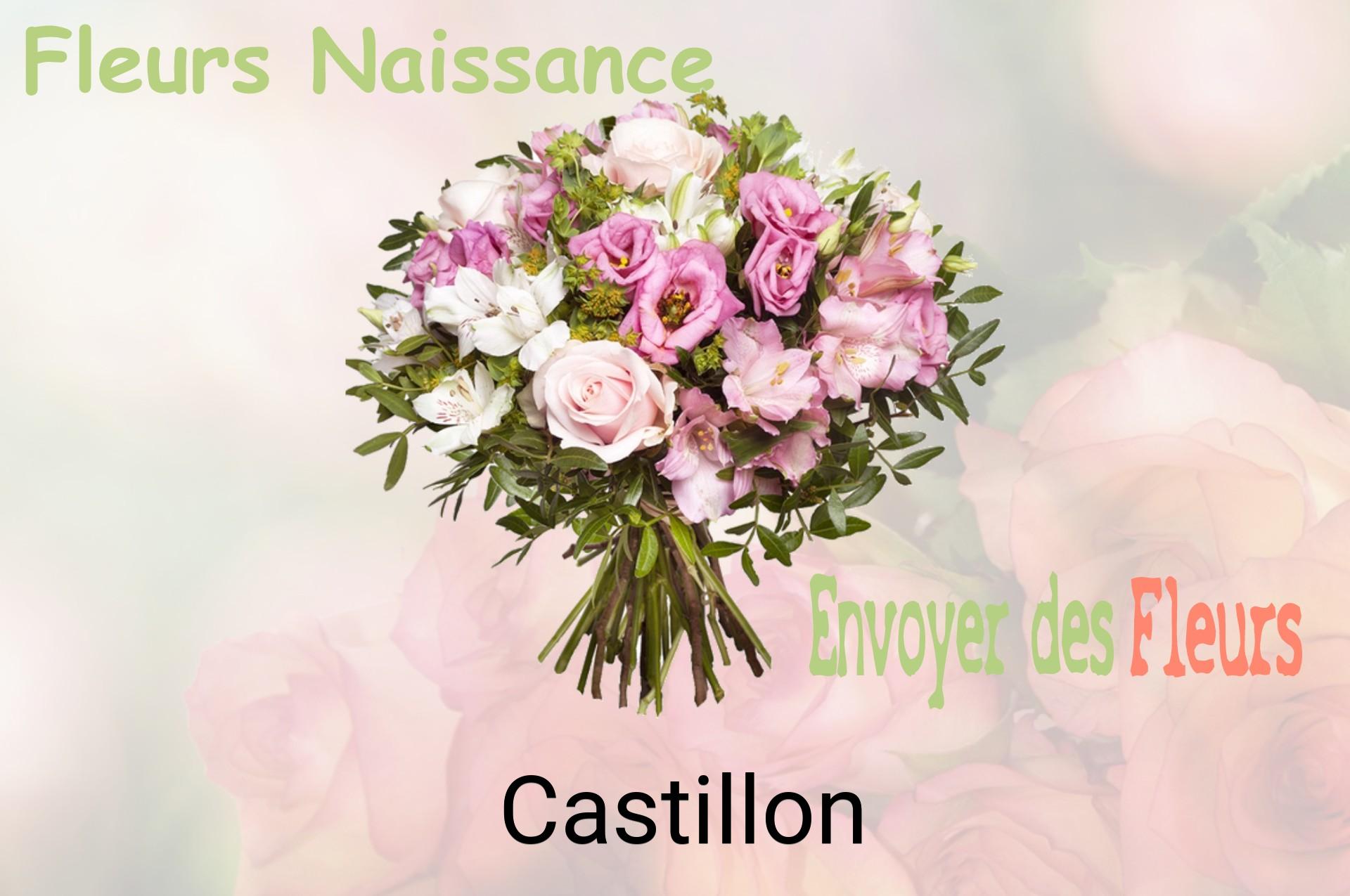 Bouquet de fleurs de naissance livré à Castillon